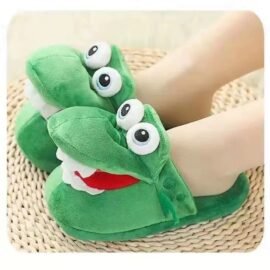 Slippers with crocodile mouth slippers children’s winter plush cotton slippers western style couple places